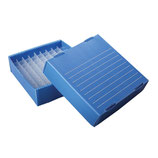 Criocaja para 81 microtubos de 1.5/2.0 ml. fabricada en polipropileno corrugado, paquete con 10 piezas Marca Heathrow Scientific 120262 Blanca & 120376 Azul
