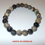 KH8JAZI KOGELHANGER 8MM JASPIS ZILVERBLAD 45 CM