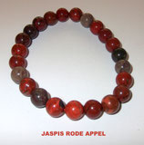 KH8JARA KOGELHANGER 8MM JASPIS RODE APPEL 45 CM