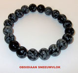 KR10OBSN KOGELARMBAND OBSIDIAAN SNEEUWVLOK REK