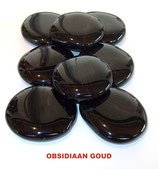 PLOBGO PLATTE STENEN OBSIDIAAN GOUD ZAKJE 200 GRAM