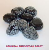 KNOBSG100 KNUFFELSTENEN OBSIDIAAN SNEEUWVLOK GROOT ZAKJE VAN 100 GRAM