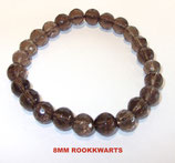 KSF8ROOK KOGELARMBAND FACET 8MM ROOKKWARTS SLOTJE