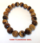 KSF10TIGE KOGELARMBAND FACET 10MM TIJGEROOG GEEL SLOTJE