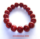 KS12SCRO KOGELARMBAND SCHUIMKORAAL ROOD SLOTJE