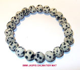 KR8JADAM KOGELARMBAND JASPIS DALMATIER MAT REK
