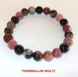 KR8TOMU KOGELARMBAND TOERMALIJN MULTI REK