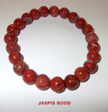 KR8JARO KOGELARMBAND JASPIS ROOD REK