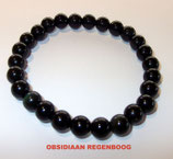 KR8OBRE KOGELARMBAND OBSIDIAAN REGENBOOG REK