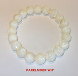 KS10PAWI KOGELARMBAND PARELMOER WIT SLOTJE