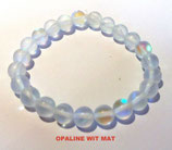 KR8OPWIMA KOGELARMBAND OPALINE WIT MAT REK
