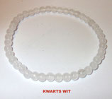 KS4KWWI KOGELARMBAND KWARTS WIT SLOTJE