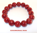 KR10SCRO KOGELARMBAND SCHUIMKORAAL ROOD REK