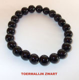 KS8TOZW KOGELARMBAND TOERMALIJN ZWART SLOTJE
