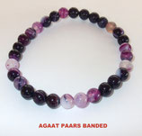 KS6AGPB KOGELARMBAND AGAAT PAARS BANDED SLOTJE