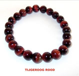 KR8TIRO KOGELARMBAND TIJGEROOG ROOD REK