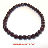 KRF4GRRO KOGELARMBAND FACET 4MM GRANAAT ROOD REK