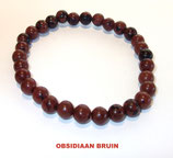 KR6OBBR KOGELARMBAND OBSIDIAAN BRUIN REK