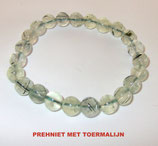 KH8PRET KOGELHANGER 8MM PREHNIET MET TOERMALIJN 45 CM