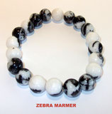 KS10ZEMA KOGELARMBAND ZEBRA MARMER SLOTJE