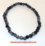 KS4OBSN KOGELARMBAND OBSIDIAAN SNEEUWVLOK SLOTJE