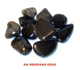 KNOBGO100 KNUFFELSTENEN OBSIDIAAN GOUD ZAKJE VAN 100 GRAM