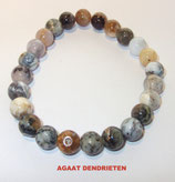 KS8AGDE KOGELARMBAND AGAAT DENDRIETEN SLOTJE