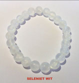 KS8SELE KOGELARMBAND SELENIET WIT SLOTJE