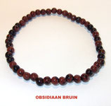 KR4OBBR KOGELARMBAND OBSIDIAAN BRUIN REK