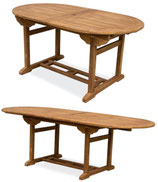 Double Tavolo Teak ovale estensibile 160/240