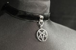 Lack-Leder Halsband mit Pentagram #11