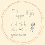 Mutkönigkissen mit Leporello (Puppe Ida hat sich das Bein gebrochen)