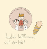 Mutkönigkissen mit Leporello-Gedicht ("Herzlich Willkommen auf der Welt" - kleines Geburtsgeschenk)
