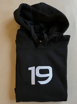 Hoodie schwarz - Logo 19 Front - Grösse S
