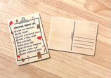Holz-Postkarte "christmas bucket list"