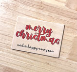 Holz-Postkarte "merry christmas"