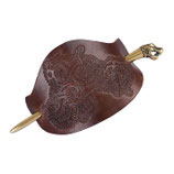 Wikinger-Haarspange "Oseberg" aus Leder mit Nadel