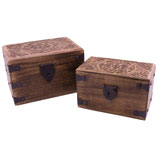 Holztruhe, Holzlade "Sonnenrad"