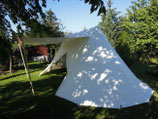 Sachsenzelt 7040, natur, mit "Old Style" Paket