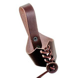Leder-Trinkhorn-Gürtelhalter, geschnürt