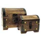 Holztruhe, "Bauernkasse" Mango geflammt