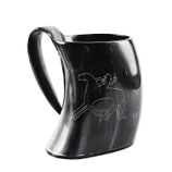 Bierkrug aus Horn - Odin reitet Sleipnir