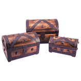 Holztruhe, "Piratentruhe" Mango geflammt