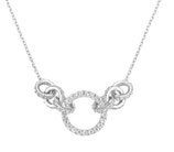 Collier 45 cm Zirkonia weiß 925/- Sterling Silber