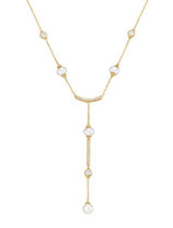 Collier 45 cm Süßwasserperlen Zirkonia 925/- Sterling Silber gelb vergoldet