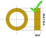 Reductie ring 25.4/20.0 x 10.0