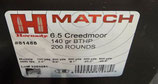 Hornady Match 6,5 Creedmoor BTHP 9,1g/140grs. in MTM-BOX (ehemals American Gunner) - VPE 200 Schuss - 800 SCHUSS SONDERPOSTEN* EWB erforderlich