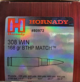 Hornady Match 308Win 168gr BTHP, HORNADY MUNITION .308 WIN 168GR BTHP  MATCH , VPE:50* EWB erforderlich