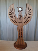 Sculpture ISIS en bois + nacre