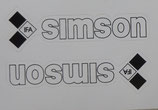 Aufkleber links/rechts weiß passend Simson SR50 SR80 u.a. für  Rahmen u.a. Stellen  Neu